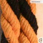 Rienda amarilla con negro trensada con mosqueton – Caballo ecuestre-3
